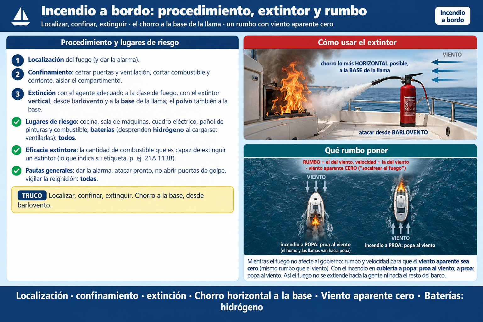 ¿Cómo dirigiremos el chorro de un extintor para apagar un incendio?: